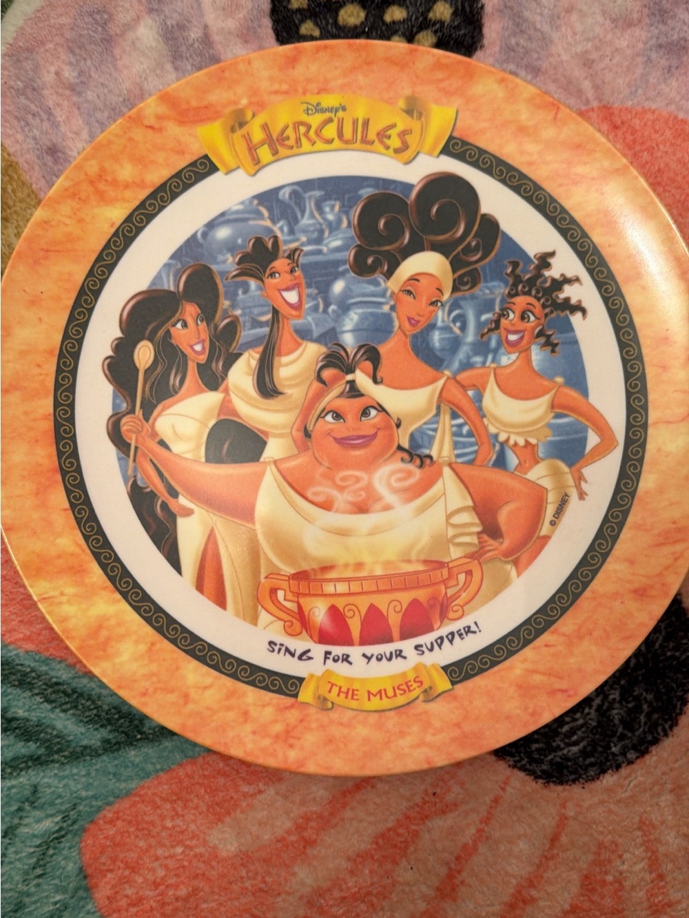 Disney Hercules Muses Orange Decorative Party Plate